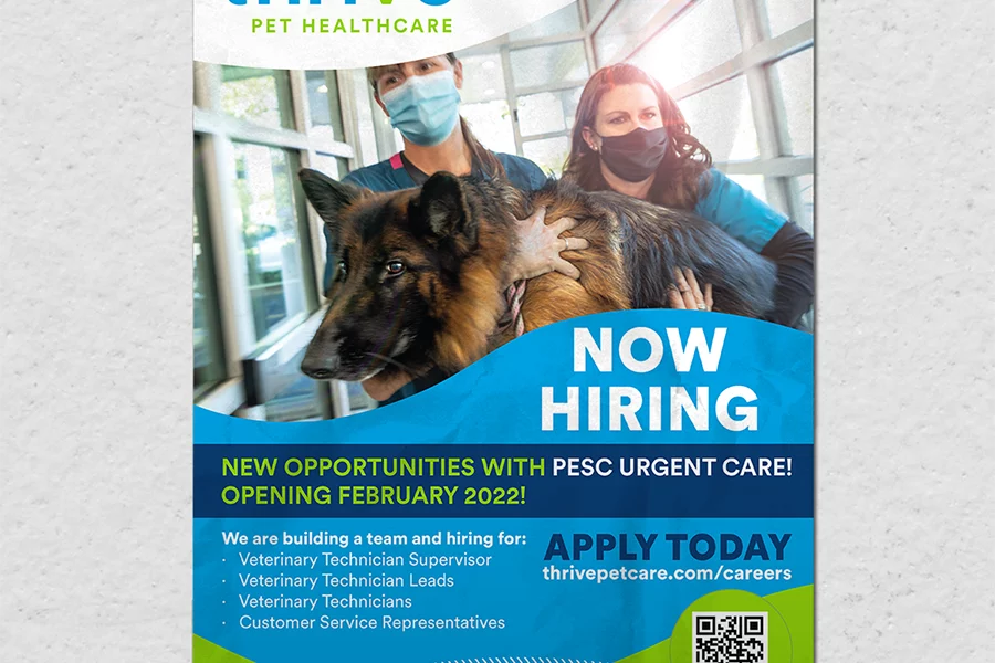 Thrive Pet Healthcare Hiring Poster